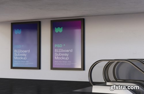 Billboard subway mockup