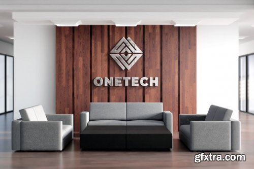3d logo mockup realistic sign office