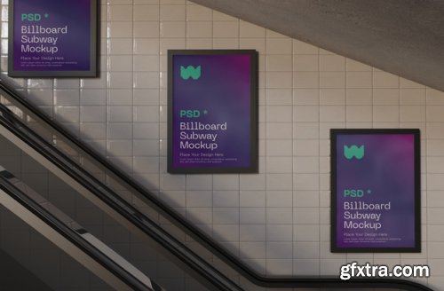 Billboard subway mockup