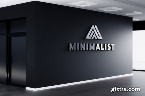 3d logo mockup realistic sign office