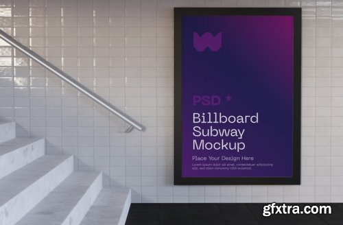 Billboard subway mockup