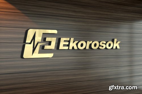 3d logo mockup wall 
