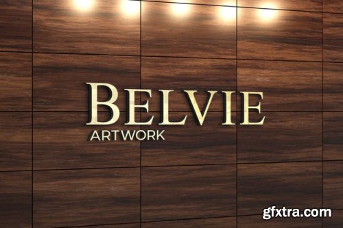 3d logo mockup wall 