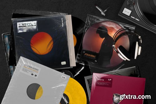 CreativeMarket - Retro Vinyl Record Mockup 4383563