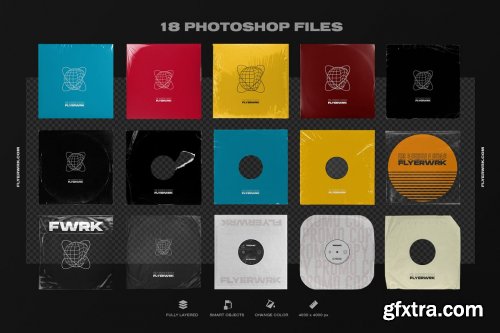 CreativeMarket - Retro Vinyl Record Mockup 4383563
