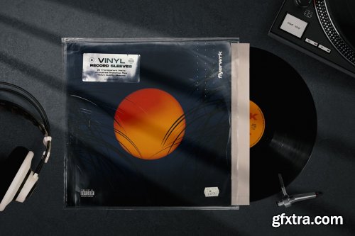 CreativeMarket - Retro Vinyl Record Mockup 4383563