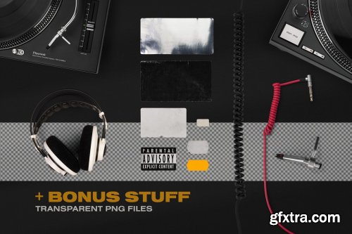 CreativeMarket - Retro Vinyl Record Mockup 4383563