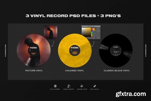 CreativeMarket - Retro Vinyl Record Mockup 4383563
