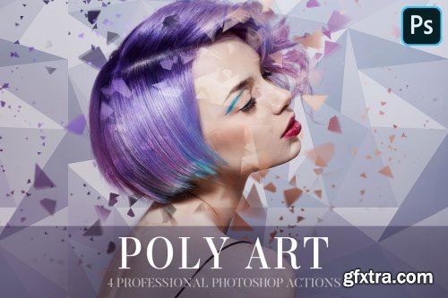 CreativeMarket - Photoshop Actions - Poly Art 4841248