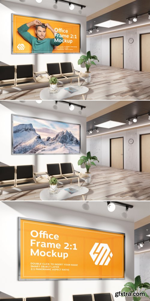 Frame Hanging on Office Wall Mockup 381760321