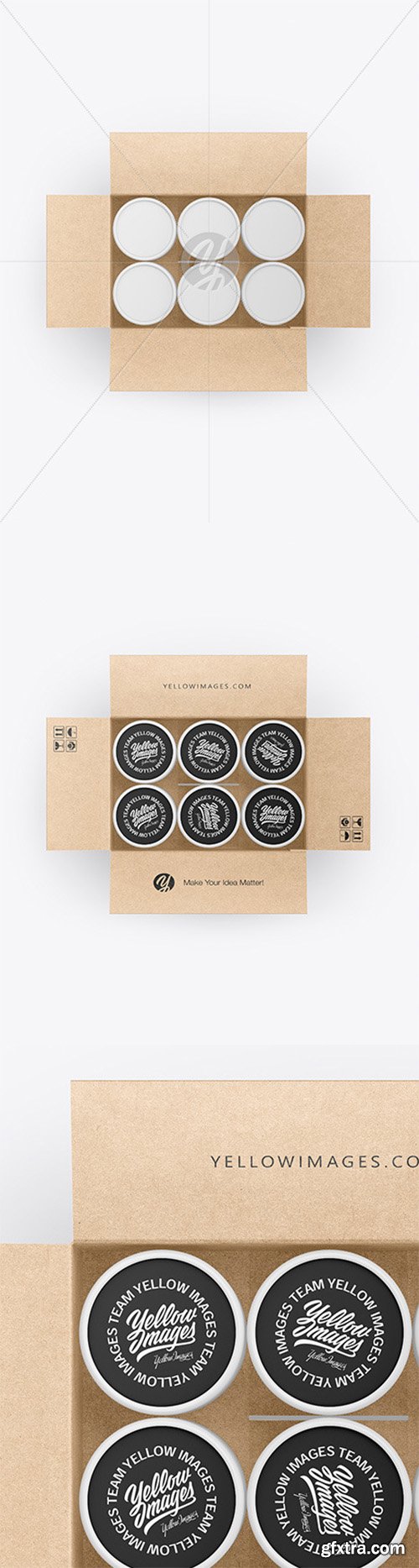 Opened Kraft Box With Paper Tubes Mockup 66401 Opened Kraft Box With Paper Tubes Mockup 66401