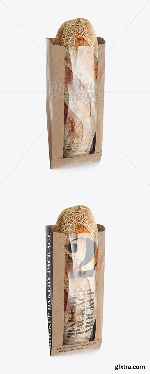 Kraft Paper Bread Bag w/ Window Mock-Up 11585