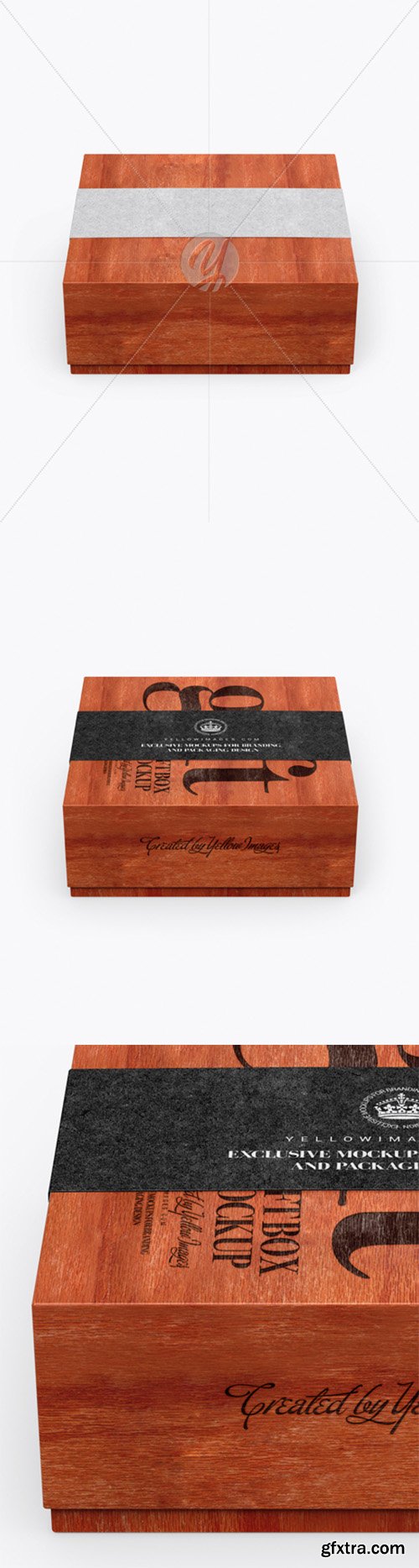 Red Wooden Box with Label Mockup (High-Angle Shot) 24542