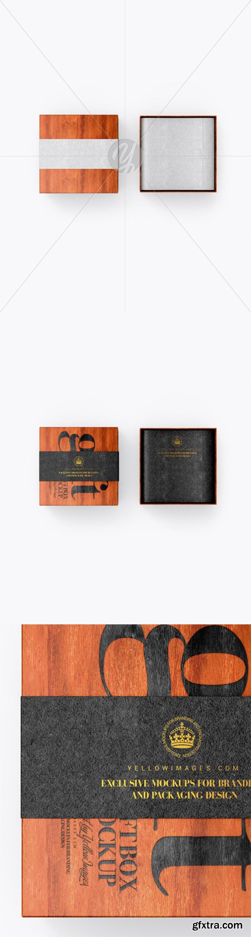 Two Wooden Boxes with Label Mockup - Top View 25262