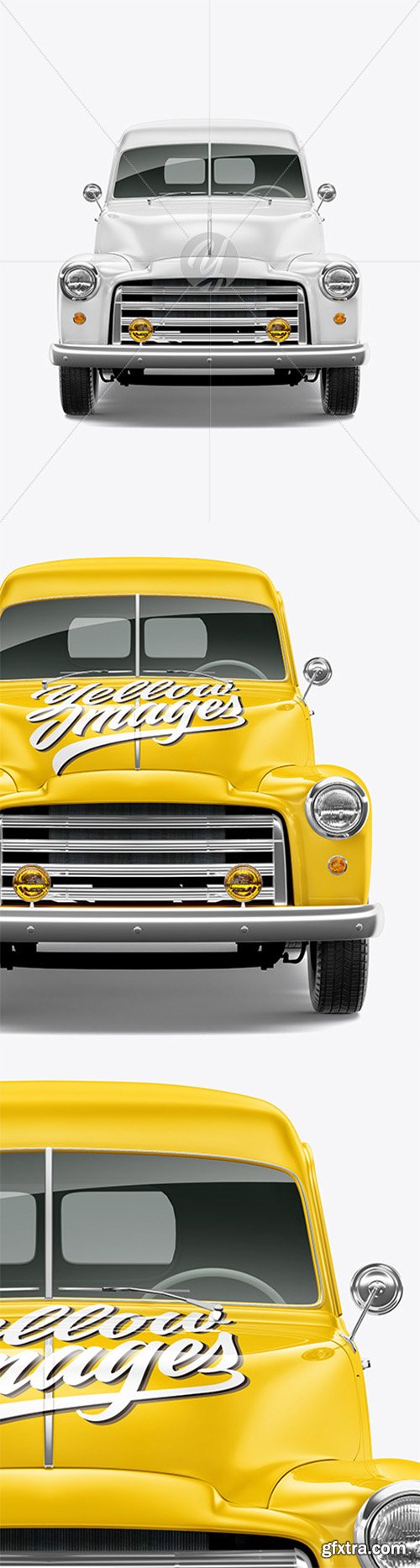 Retro Van Mockup - Front View 66521 Retro Van Mockup - Front View 66521