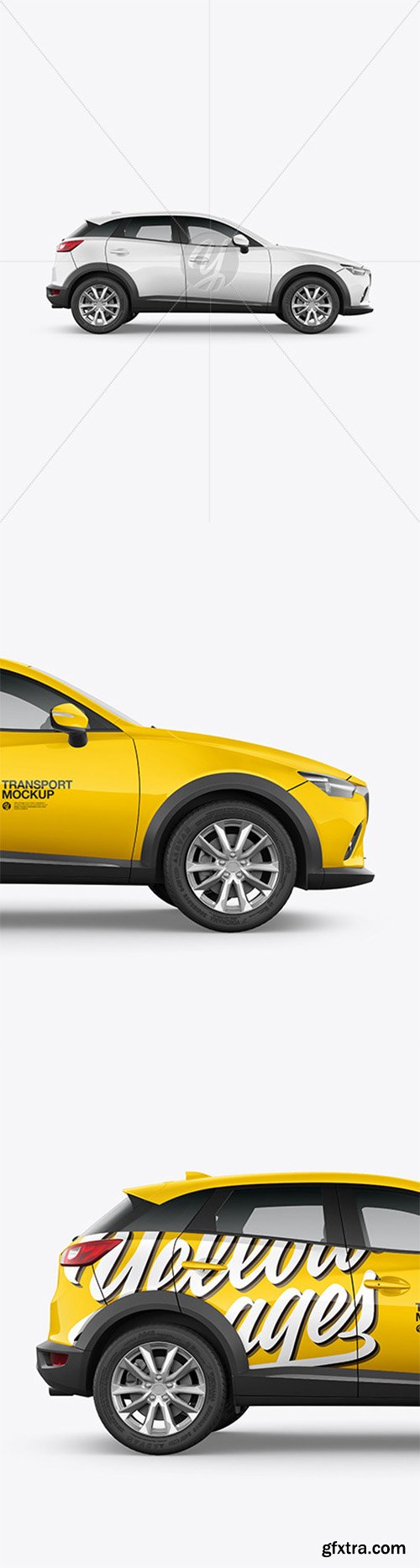 Compact Crossover SUV Mockup - Side View 66589 Compact Crossover SUV Mockup - Side View 66589