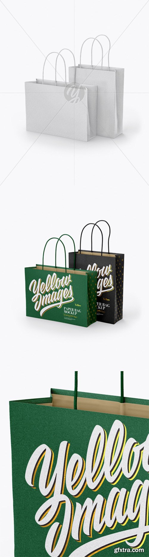 Two Paper Bags Mockup - Half Side View 27690 Two Paper Bags Mockup - Half Side View 27690