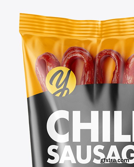 Plastic Bag With Chili Kabanos Sausage mockup 56709