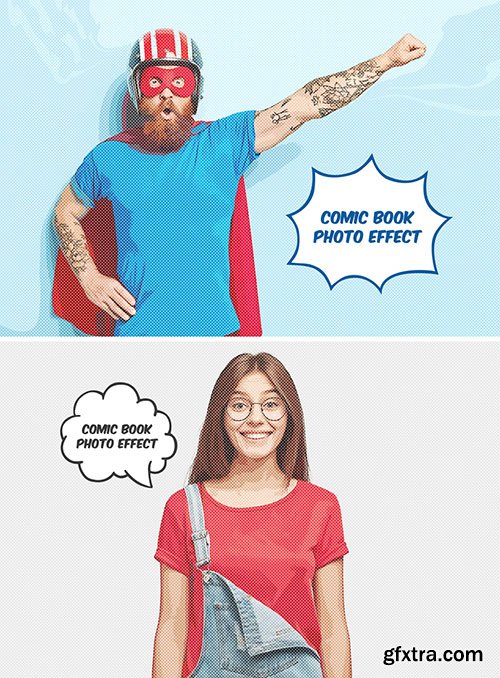 Comic Book Photo Effect Mockup 383106880