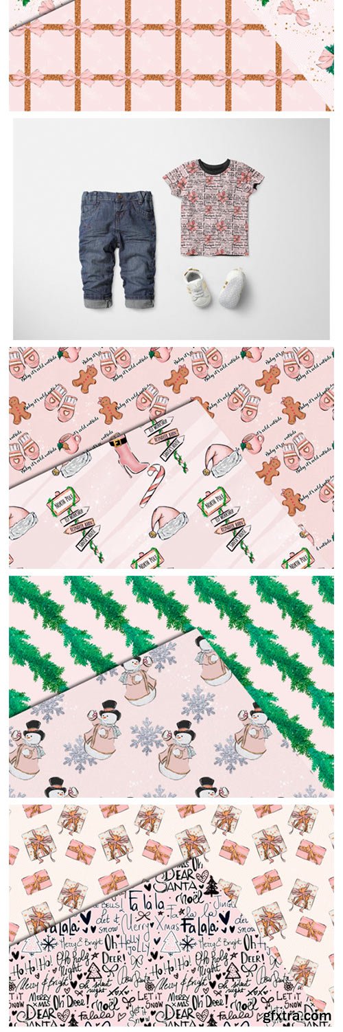 Pink Christmas Seamless Patterns 5912868