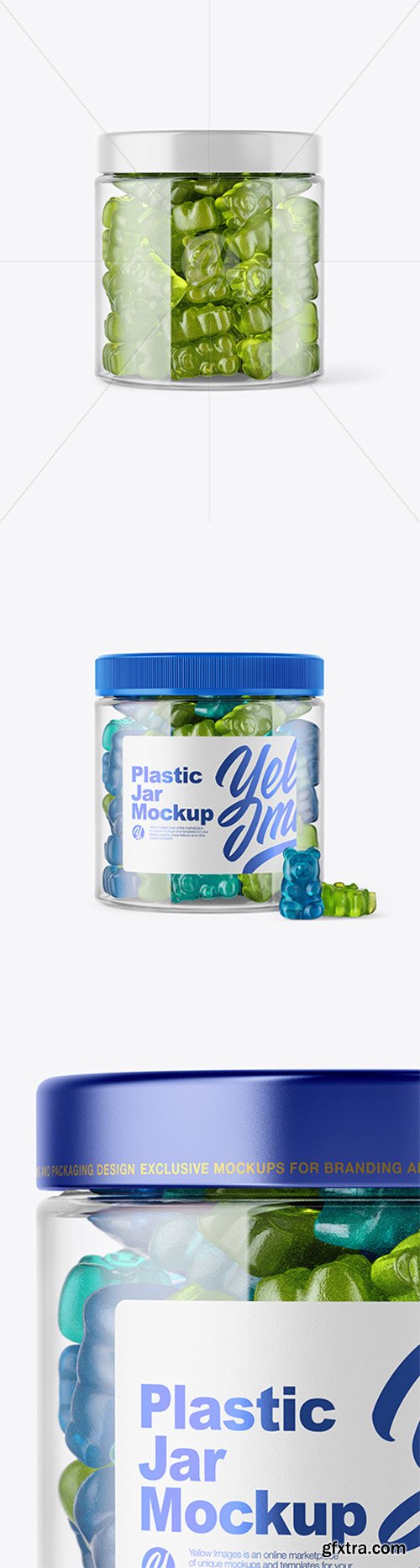 Plastic Jar with Gummies Mockup 44772 Plastic Jar with Gummies Mockup 44772