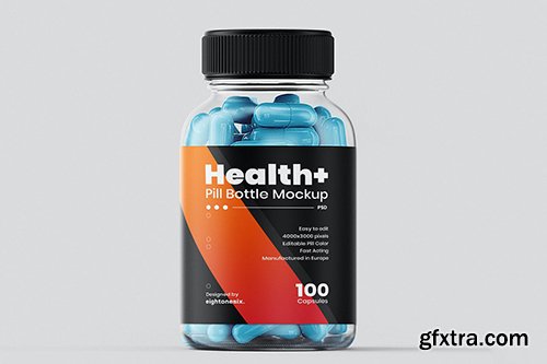 Transparent Pill Bottle Mockup Template Transparent Pill Bottle Mockup Template