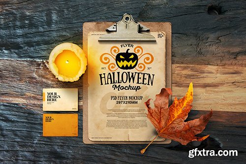 Halloween Autumn A4 Retro Vintage Flyer Clipboard