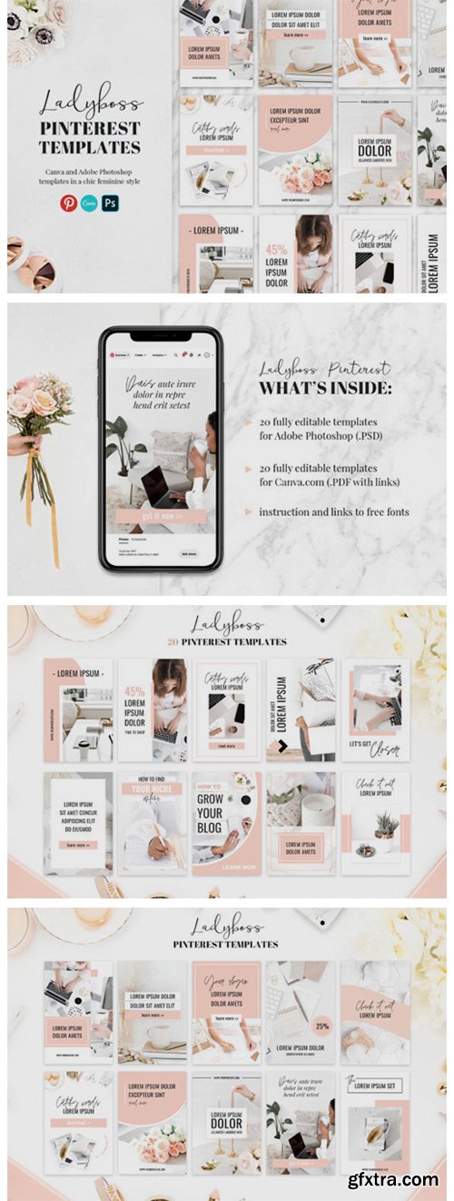Ladyboss Pinterest Templates Canva 6085465 Ladyboss Pinterest Templates Canva 6085465