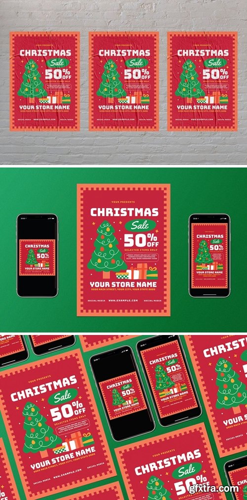 Christmas Sale Flyer Set