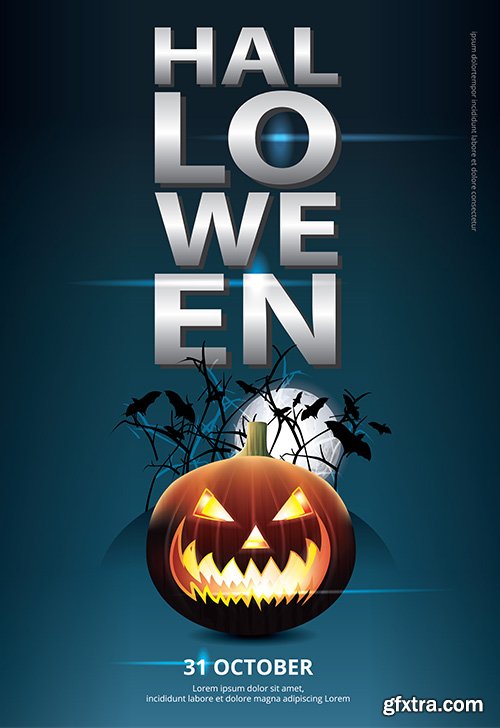 Halloween poster template design vector illustration Halloween poster template design vector illustration