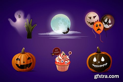 Realistic halloween element collection Realistic halloween element collection