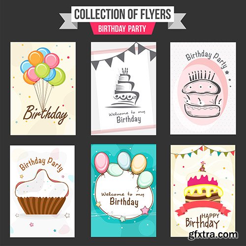 Collection of Birthday party flyers Collection of Birthday party flyers