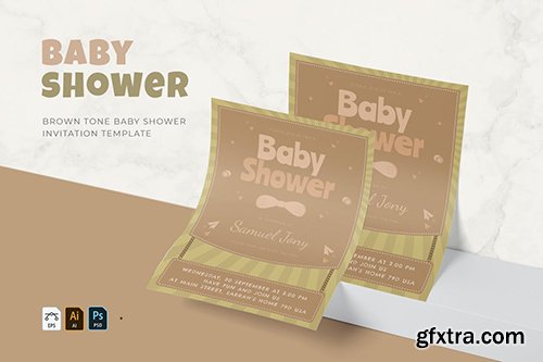 Brown Tune | Baby Shower Invitation