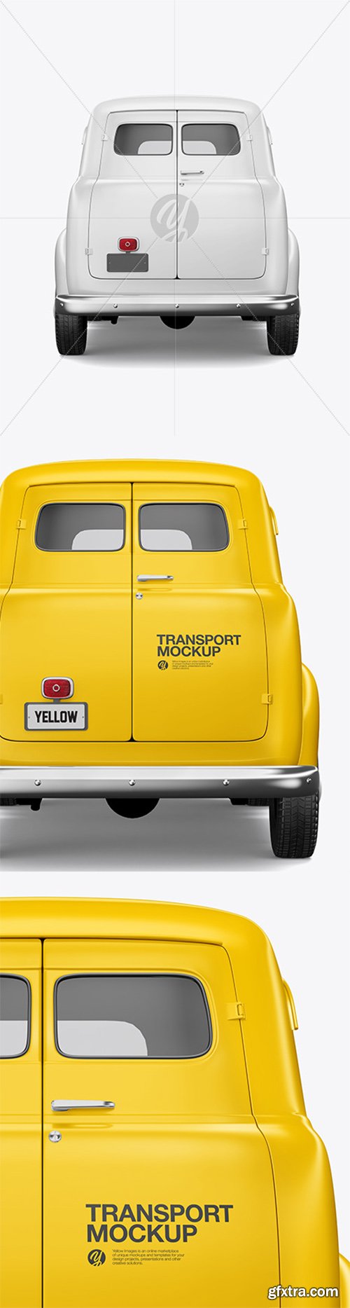 Retro Van Mockup - Back View 66425