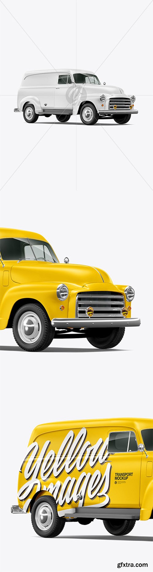 Retro Van Mockup - Half Side View 66530 Retro Van Mockup - Half Side View 66530