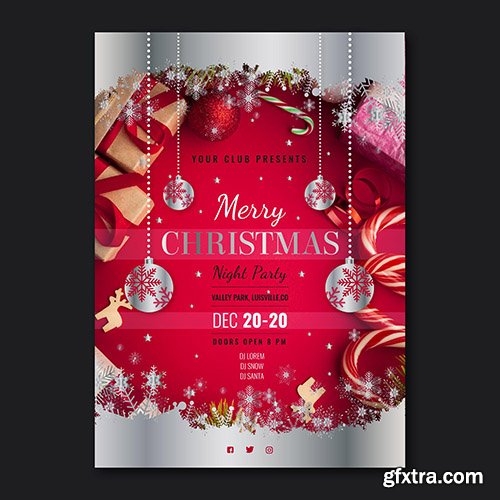 Christmas party poster template
