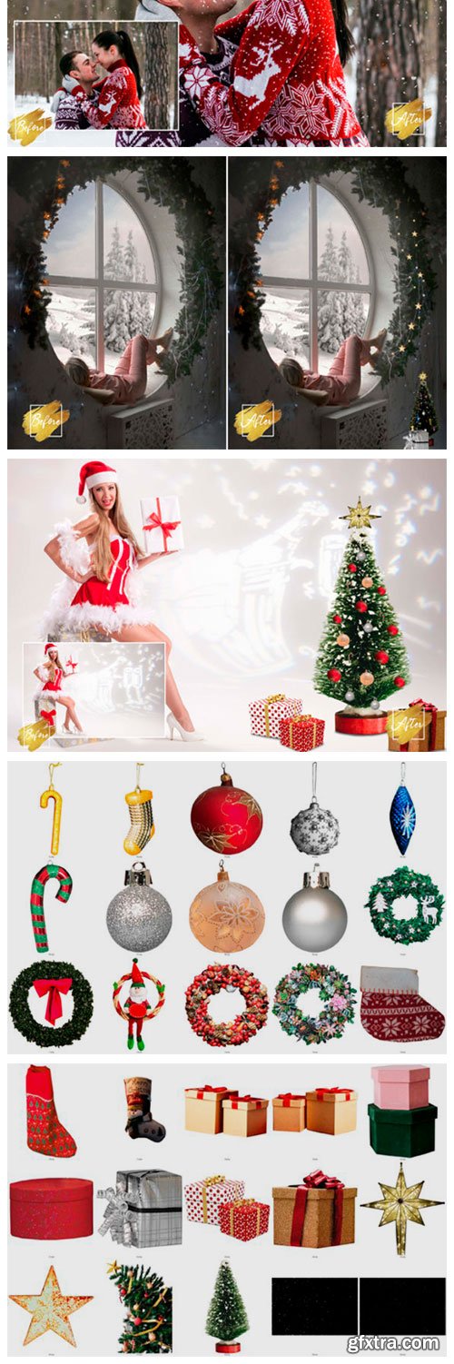 30 Happy Christmas Photoshop Overlays 6196898