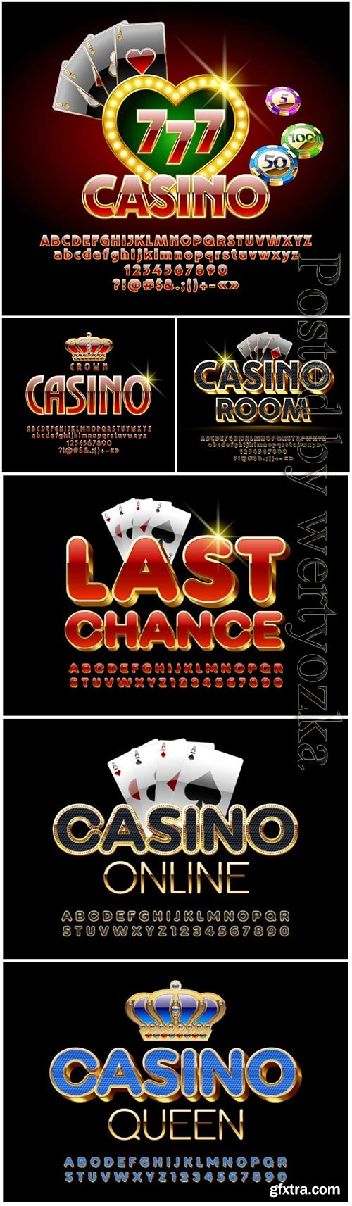 Casino chic letters, numbers and symbols Casino chic letters, numbers and symbols