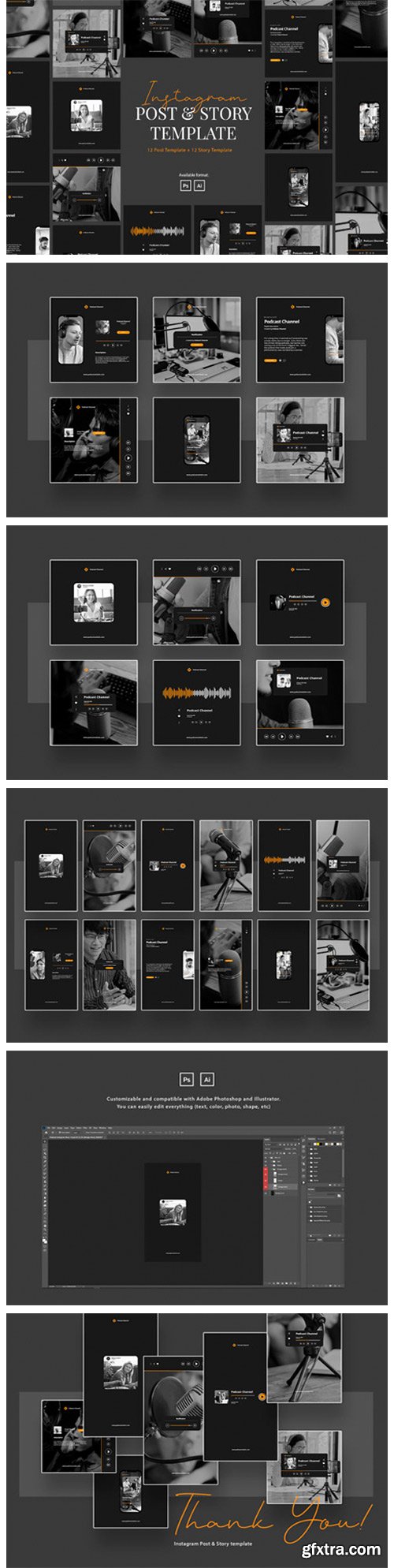Podcast Instagram Post & Story Template 6216809