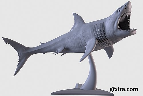 Cuberbrush - White Shark Statue