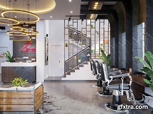 Beauty Salon 3D Interior Scene