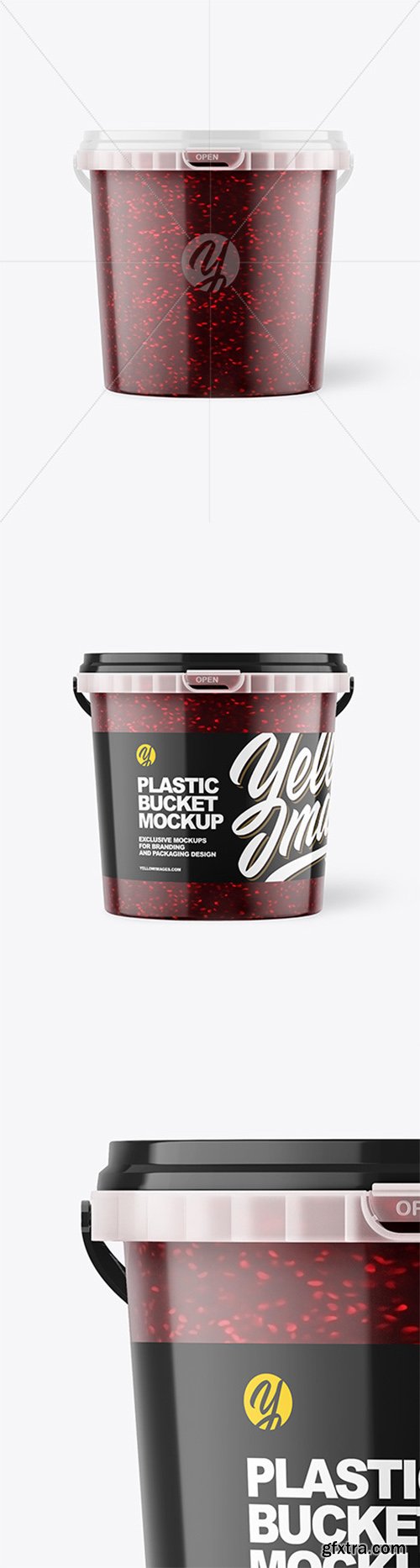 Plastic Bucket with Raspberry Jam Mockup 66489 Plastic Bucket with Raspberry Jam Mockup 66489