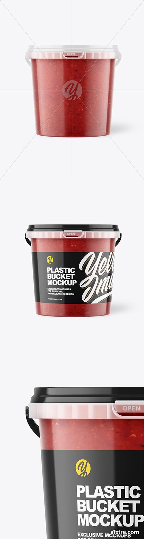 Plastic Bucket with Sauce Mockup 66646 Plastic Bucket with Sauce Mockup 66646