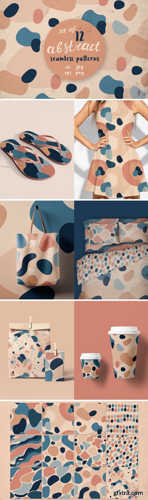 CreativeMarket - 12 abstract seamless patterns 5005876