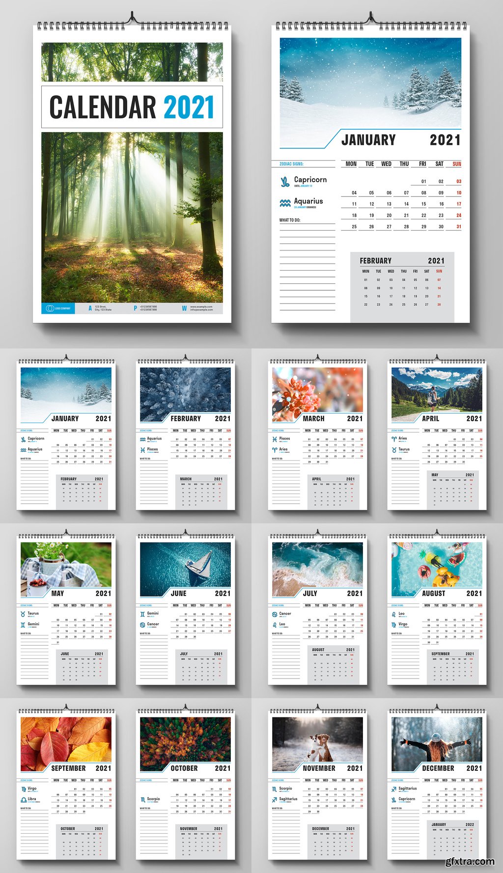 2021 Wall Calendar Layout 388072655 » GFxtra