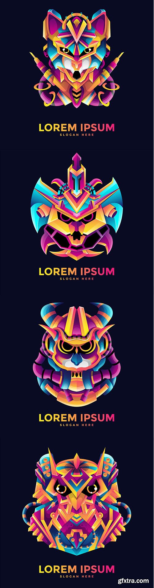 Colorful robot head logo template