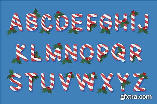 Candy cane alphabetical letters