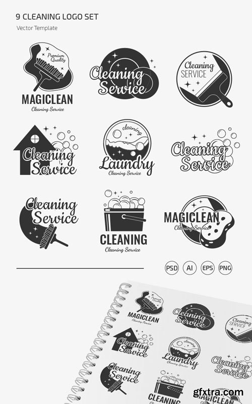Cleaning Logo Vector Templates Cleaning Logo Vector Templates