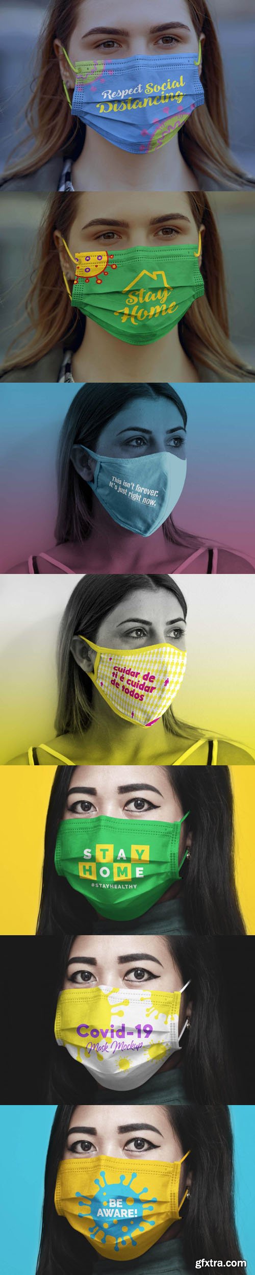 Coronavirus Medical Face Mask PSD Mockups Collection Coronavirus Medical Face Mask PSD Mockups Collection