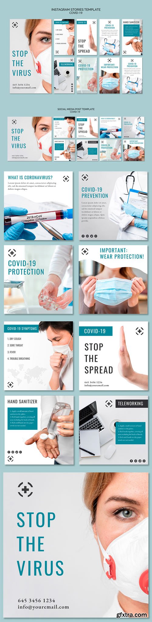 Social Media & Instagram Stories Coronavirus PSD Templates